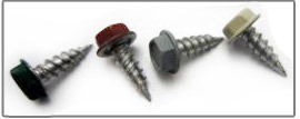 hex washer head painted quarter slotted screw