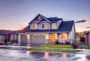 Modern home with we driveway