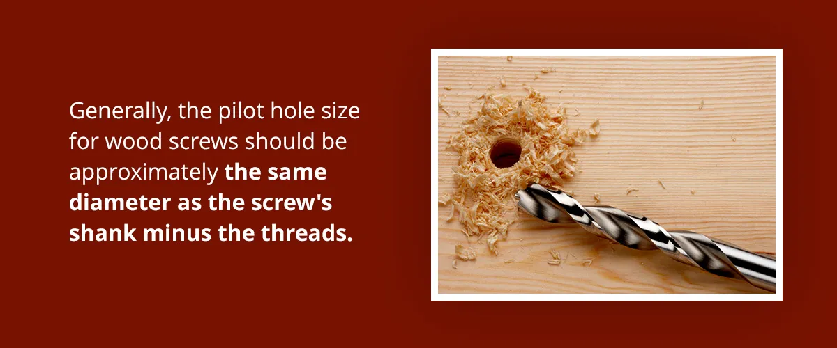 pilot hole size for wood screws