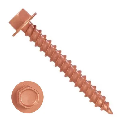 1/4" TALL HEX WASHER HEAD UNSLOTTED 18-8 SS COPPER PLATED