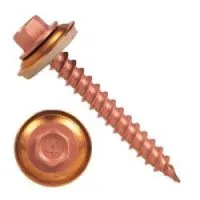 1/4" TALL HEX WASHER HEAD UNSLOTTED 410 SS COPPER PLATED SEALING WASHER