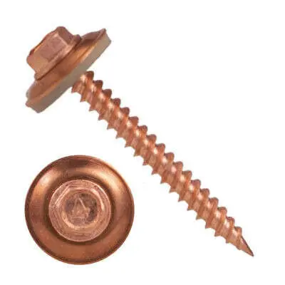 1/4″ HEX WASHER HEAD UNSLOTTED 410 SS COPPER PLATED SEALING WASHER